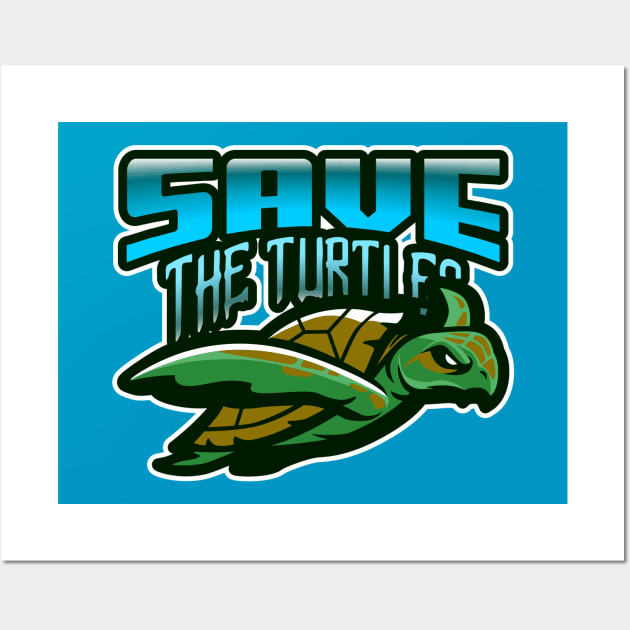 SAVE THE TURTLES Wall Art by VICTIMRED